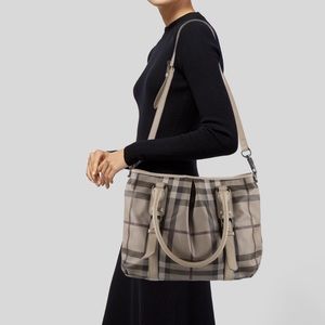 Burberry Smoked Check Northfield Tote Authentic